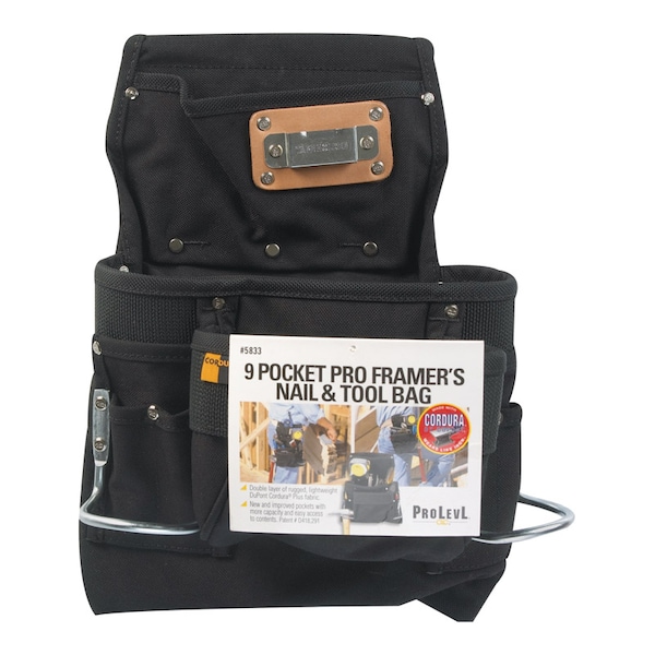 Custom Leathercraft CLC 5 in. W X 15.25 in. H Ballistic Polyester Tool Bag 9 pocket Black 1 pc 5833 - main